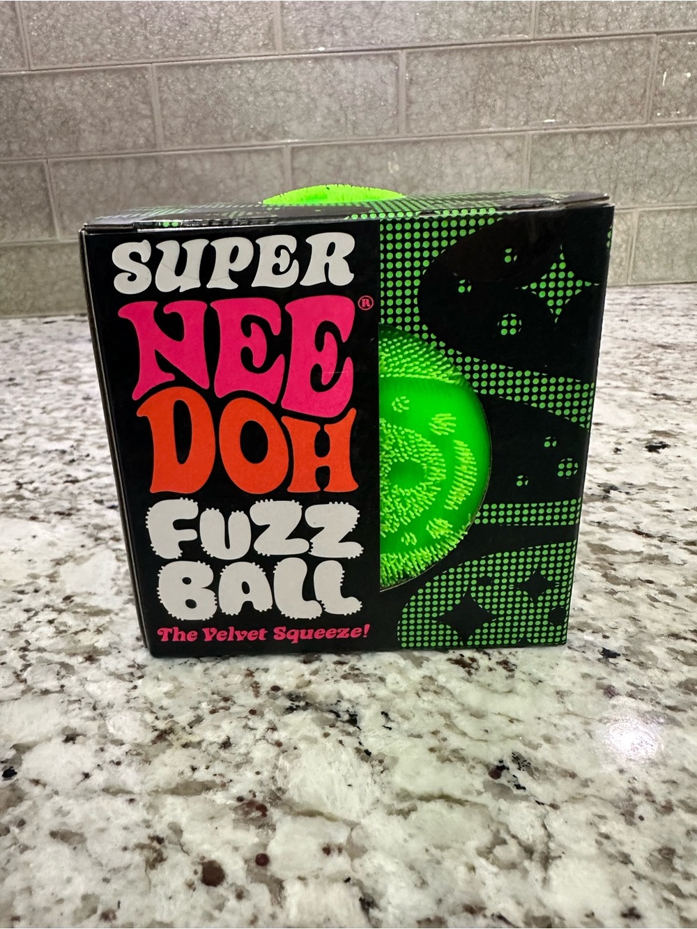 Super Nee Doh Fuzz Ball - Neon Green Stress Ball | New In Sealed Box